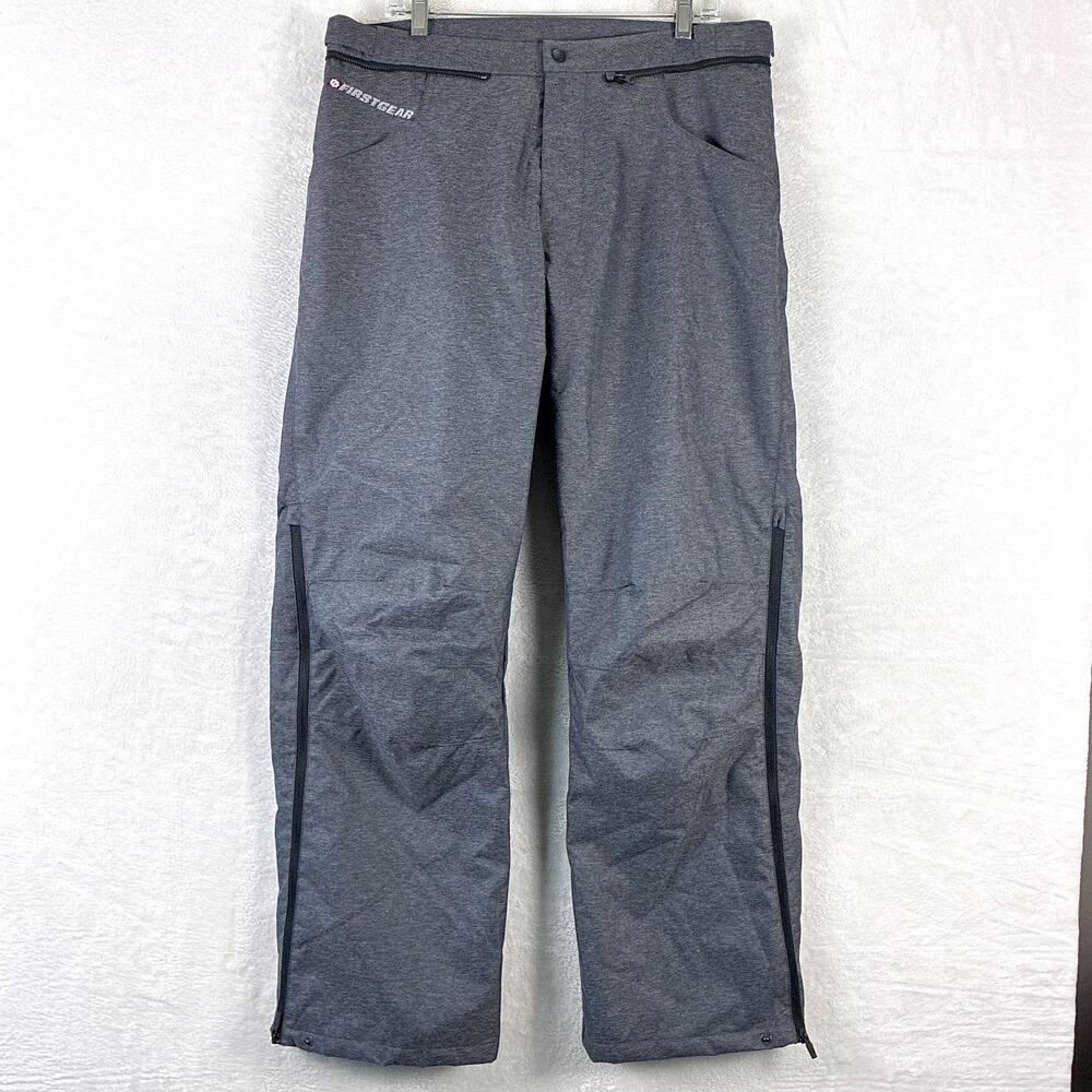 Firstgear Riding Overpant Men 36 Gray Nylon Motorcycle Insulated TPG Escape Pant